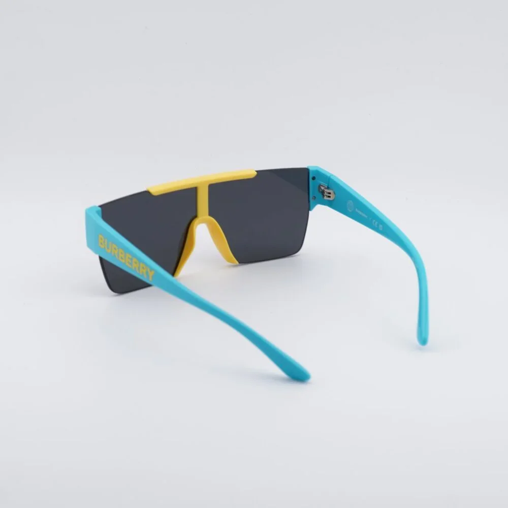 Burberry Kids JB4387 405087 Sunglasses Yellow/Blue Shield Frame, Grey Lenses